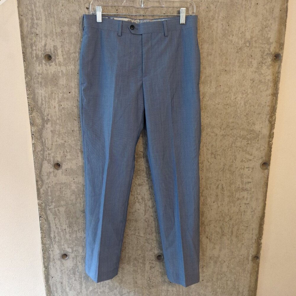 NEW Tallia Mens 30x30 (measures 31x30) Blue Wool Dress Pants Stretch